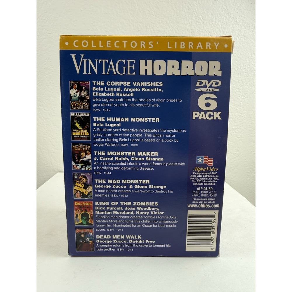 Y2K 2002 Vintage Horror 6 Disc DVD Set New Unused Corpse Vanishes Dead Man Walk - Picture 4 of 6